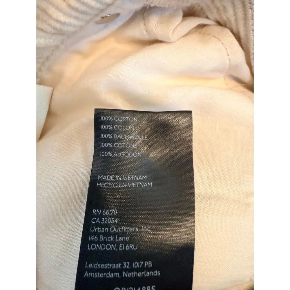 BDG Urban Outfitters High & Wide 100% Cotton Corduroy Pants Beige Size 25